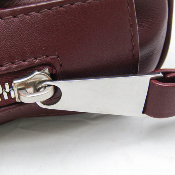 Bottega Veneta Men,Women Leather Clutch Bag Bordeaux - Picture 8 of 11